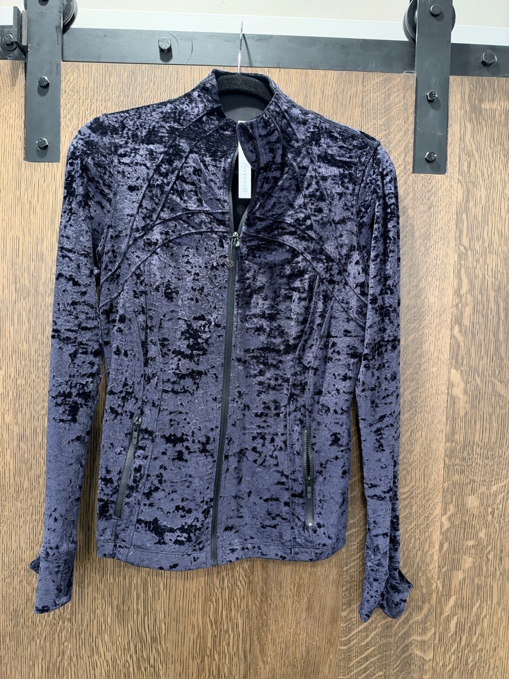 Lululemon Define Jacket Velour Black Size 10 Rare Crushed Velvet